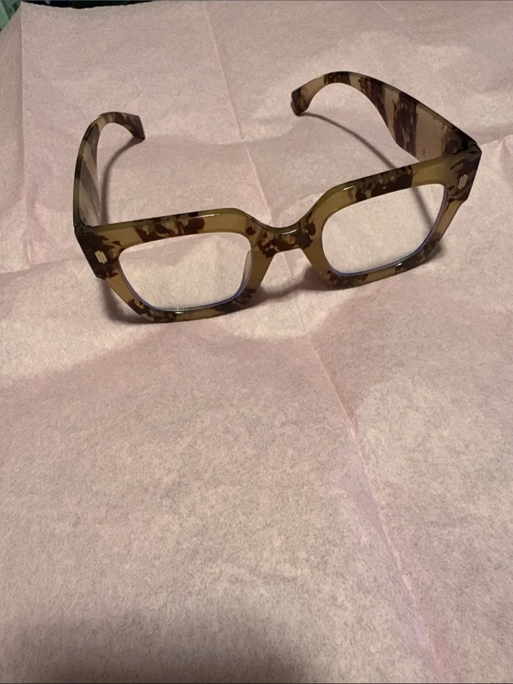 Tortoiseshell Square Frame Reading Glasses - Brown